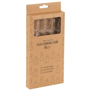Penisformade sugrör i glas 4-pack