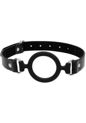 Ouch!: Silicone Ring Gag with Leather Straps