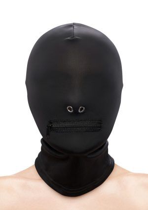 Huvudmask med Dragkedja för munnen