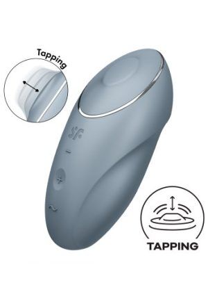 Satisfyer: Tap & Climax 1, Lay-On Vibrator, grå