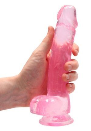 Real Rock Rosa Realistisk Transparent Dildo 19 cm