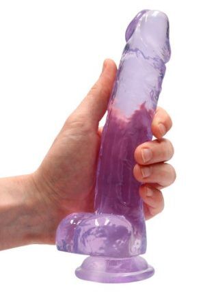 Crystal Clear dildo 19 cm, Purple