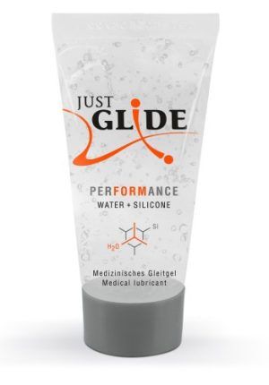 Just Glide: Performance, Vatten- och Silikonbaserat Glidmedel, 20 ml