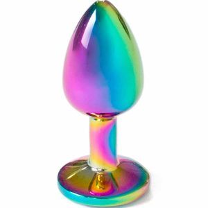 Plug&Play Limited Edition Buttplug - Rainbow Analplugg i metall 7 cm - Small