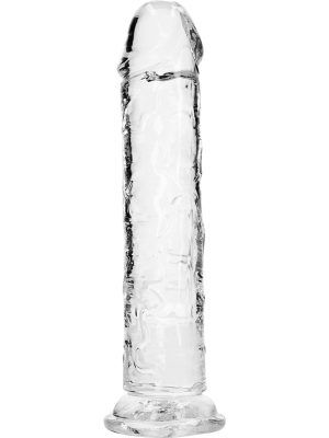 RealRock: Crystal Clear Straight Realistic Dildo, 23 cm, transparent
