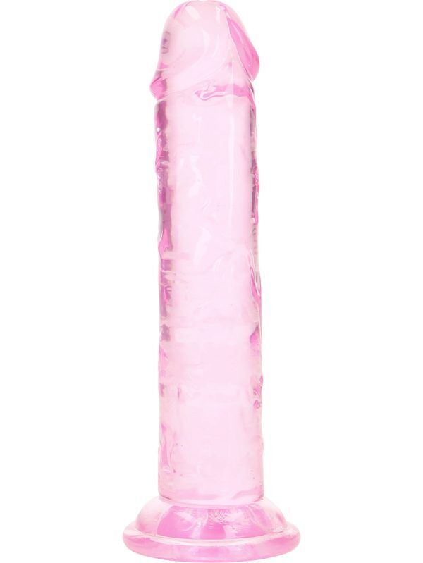 RealRock: Crystal Clear Straight Realistic Dildo, 14.5 cm, rosa