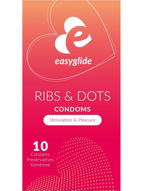 EasyGlide: Ribs and Dots Condoms, 10-pack