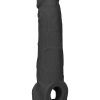 RealRock Skin: Penis Extender with Rings, 22 cm, svart