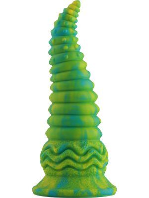 Wildolo: Spiral Fantasy Suction Cup Dildo, 24 cm, grön