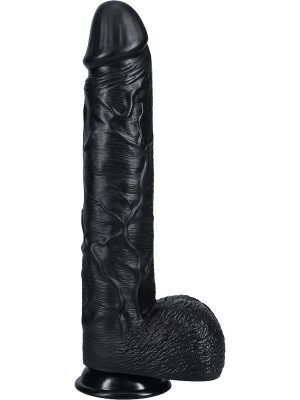 RealRock: Extra Long Realistic Dildo, 35.5 cm, svart