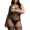 Lace and fishnet bodystocking- Queen Size