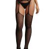 Le Désir Fishnet & Lace Garterbelt Stockings S-XL