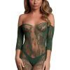 Bodystocking Long-Sleeve And Lace, green
