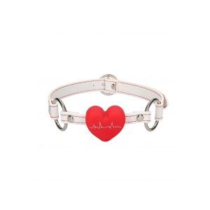 Silicone Heart Gag - Nurse Theme - White