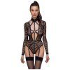 Lace Body with Straps Black L