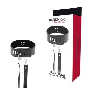 BDSM Halsband med lås - Svart