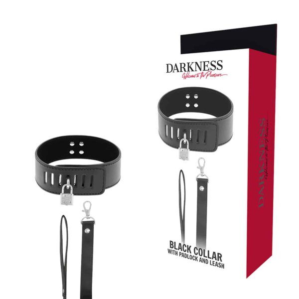 BDSM Halsband med lås - Svart