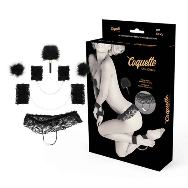 Deluxe Lace Bondage set - Svart