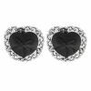 Coquette Accessories - Hjärtformade Nipple Covers - Chic Desire Pasties i Svart Satin Spets