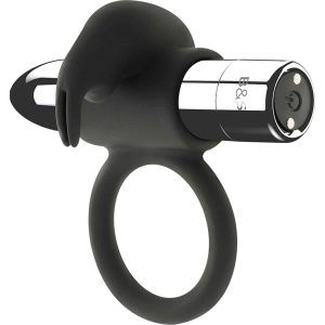 Burton Penisring - Uppladdningsbar med 10 vibrationslägen - Svart/Silver
