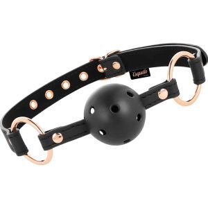 Breathable Desire Gag - Munkavel i veganskt läder - Svart