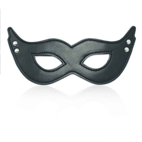 Öhmama! Ögonmask i Svart Läderimitation med nitar - Fetish stil