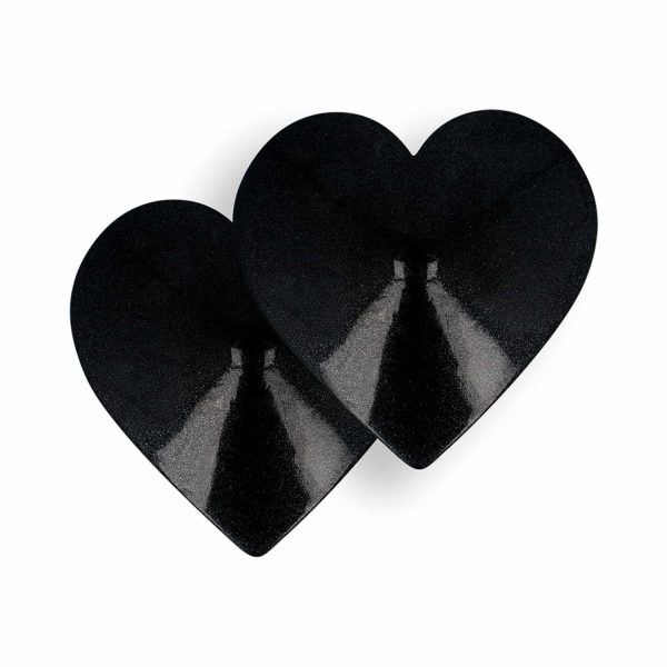 Coquette Accessories - Hjärtformade Nipple Covers - Chic Desire Pasties i Svart Metall