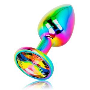 Öhmama! Analplugg med Iriserande cirklar & Kristalldiamant - Medium