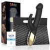 Roterande Rabbit Vibrator för G-punkt & Klitoris Stimulering - Svart/Guld
