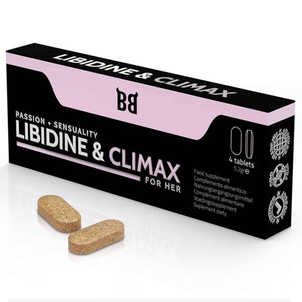 Libidine & Climax - Ökar sexlusten + Intensivare orgasmer - Kosttillskott för kvinnor - 4 tabletter
