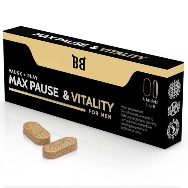 Max Pause & Vitality - Fördröjer utlösning hos män, Kosttillskott - 4 tabletter