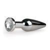 Metal Butt Plug No. 9 Silver Clear 1 5