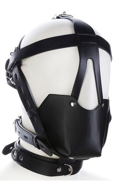 SM Harness Head Muzzle Black Gag med harness