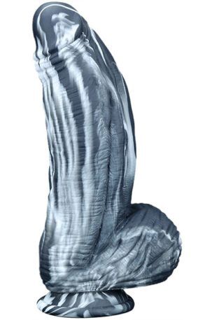 Silicone Dildo Fat Dick Black-White 25cm Monster dildo