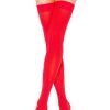 Leg Avenue Nylon Thigh Highs Red O/S Strumpbyxor