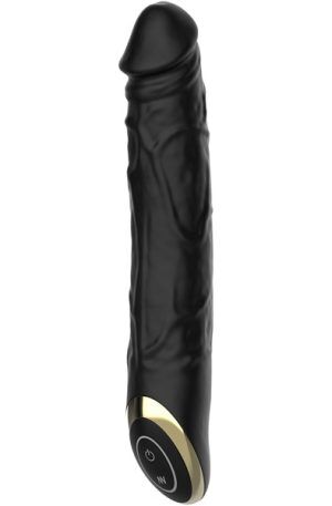 Realistic Vibrating Dildo Black 21 cm Dildo med vibrator