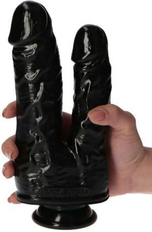 TOYZ4LOVERS Double Dildo Black 18,5 cm Dubbeldildo