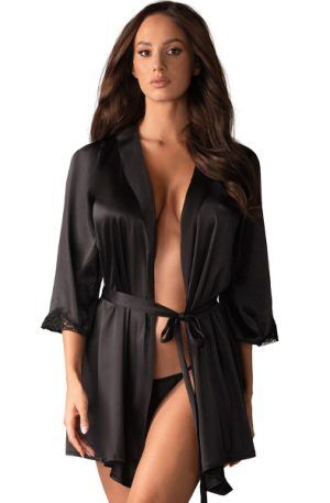 Obsessive Satinia Robe With Thong S/M