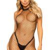 Racer Neck Bodystocking Black O/S Bodystocking