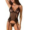 bustier oppen byst och trosa svart