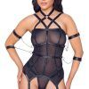 bustier svart med strumphallare och trosa