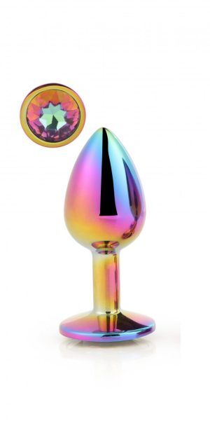 Multifärgad Buttplug Kristall - Liten