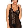 Obsessive Lucita Chemise & Thong Black L/XL