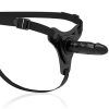 Silicone Strap-On Realistic Black 16 cm Strap-on med sele