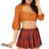 Velma Crop Top & Plaid Skirt S Rollspel & Maskerad