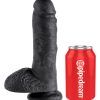 KING COCK 8 INCH W/ BALLS BLACK DILDO
