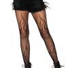 Flame Net Pantyhose Black O/S Strumpbyxor