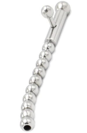 Hollow Penis Plug 2 Removable Nobs Curved Dilator