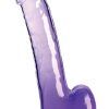 King Cock Clear With Balls Purple 23 cm Dildo