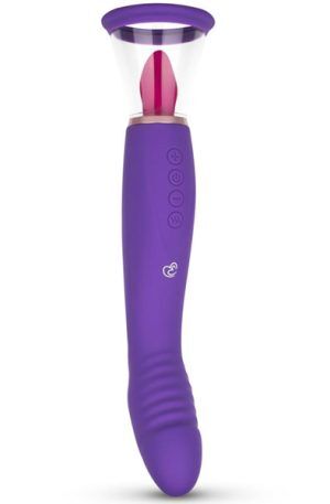 Pleasure Pump With G-Spot Vibrator Purple Vibrator